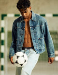 AE Relaxed Fit Denim Utility Jacket - Blue Powder