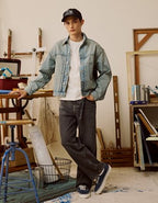 AE Relaxed Fit Denim Utility Jacket - Blue Powder
