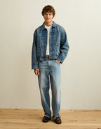 AE Relaxed Fit Denim Utility Jacket - Blue Powder
