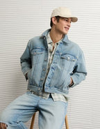 AE Relaxed Denim Jacket - Blue