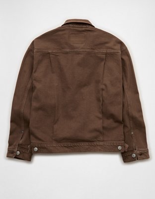 AE Relaxed Fit Denim Trucker Jacket - Brown