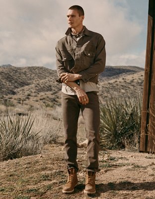 AE Relaxed Fit Denim Trucker Jacket - Brown