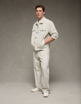 AE Relaxed Denim Jacket - Light Gray