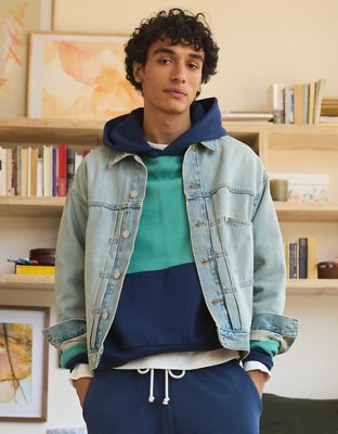 AE Relaxed Fit Denim Jacket - Light Blue