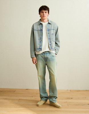 AE Relaxed Fit Denim Jacket - Light Blue