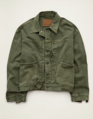AE Relaxed Fit Denim Jacket - Olive Moss