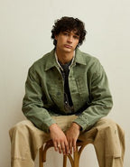 AE Relaxed Fit Denim Jacket - Olive Moss