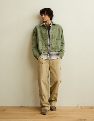 AE Relaxed Fit Denim Jacket - Olive Moss