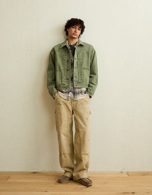 AE Relaxed Fit Denim Jacket - Olive Moss