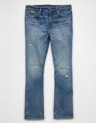 AE EasyFlex Patched Slim Bootcut Jean - Destroyed Medium Wash