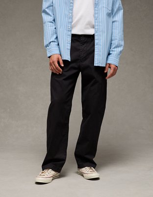 AE Flex Loose Lived-In Khaki Pant - Bold Black