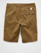 AE 9" Flex Loose Pleated Khaki Short - Toasted Almond