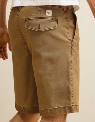 AE 9" Flex Loose Pleated Khaki Short - Toasted Almond
