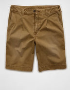 AE 9" Flex Loose Pleated Khaki Short - Toasted Almond