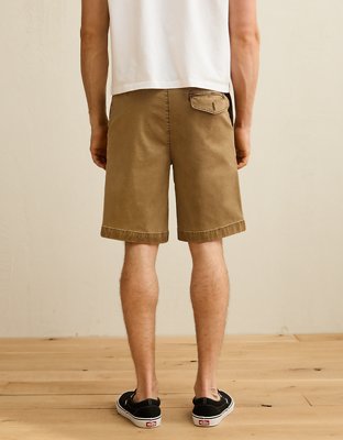 AE 9" Flex Loose Pleated Khaki Short - Toasted Almond