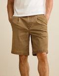 AE 9" Flex Loose Pleated Khaki Short - Toasted Almond