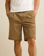 AE 9" Flex Loose Pleated Khaki Short - Toasted Almond