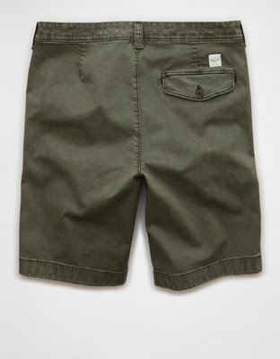 AE 9" Flex Loose Pleated Khaki Short - Olive Moss