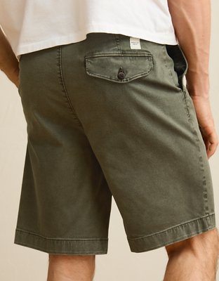 AE 9" Flex Loose Pleated Khaki Short - Olive Moss