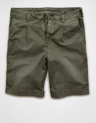 AE 9" Flex Loose Pleated Khaki Short - Olive Moss