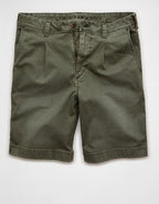 AE 9" Flex Loose Pleated Khaki Short - Olive Moss