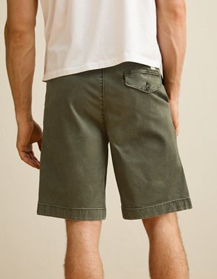 AE 9" Flex Loose Pleated Khaki Short - Olive Moss