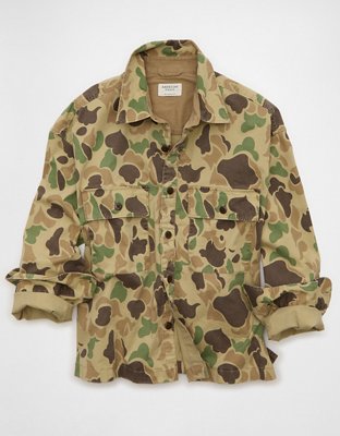 AE Boxy Fit Overshirt - Camo Green