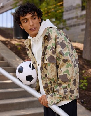 AE Boxy Fit Overshirt - Camo Green
