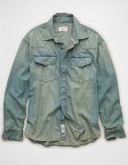 AE Relaxed Denim Western Shirt - Light Wash