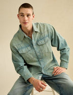 AE Relaxed Denim Western Shirt - Light Wash