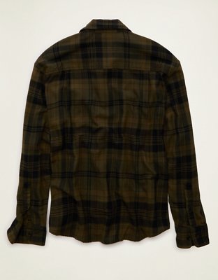 AE x Lamine Yamal Flannel Button-Up Shirt - Olive