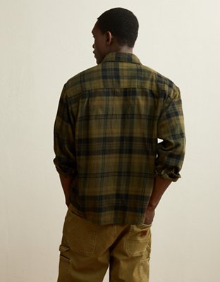 AE x Lamine Yamal Flannel Button-Up Shirt - Olive