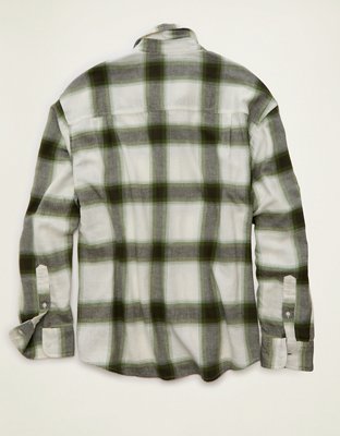 AE x Lamine Yamal Flannel Button-Up Shirt - Green Sand