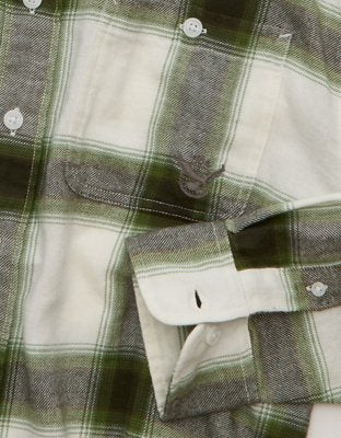 AE x Lamine Yamal Flannel Button-Up Shirt - Green Sand