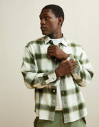 AE x Lamine Yamal Flannel Button-Up Shirt - Green Sand