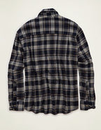 AE x Lamine Yamal Flannel Button-Up Shirt - Cerulean Blue