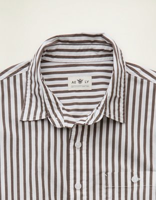 AE x Lamine Yamal Poplin Button-Up Shirt - Coffee