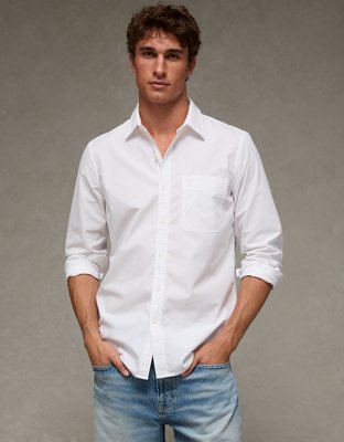 AE Slim Fit Poplin Button-Up Shirt - Air White