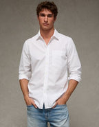 AE Slim Fit Poplin Button-Up Shirt - Air White