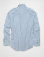 AE Slim Fit Poplin Button-Up Shirt - Cerulean Blue