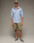 AE Slim Fit Poplin Button-Up Shirt - Cerulean Blue
