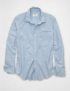AE Slim Fit Poplin Button-Up Shirt - Cerulean Blue