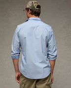AE Slim Fit Poplin Button-Up Shirt - Cerulean Blue