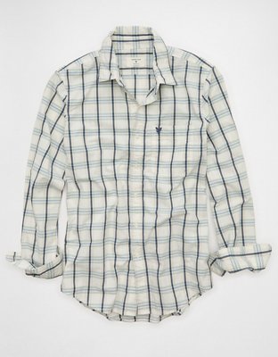 AE Slim Fit Poplin Button-Up Shirt - Cream