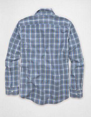 AE Slim Fit Poplin Button-Up Shirt - Blue