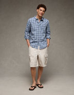 AE Slim Fit Poplin Button-Up Shirt - Blue