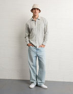 AE Standard Fit Poplin Button-Up Shirt - Green