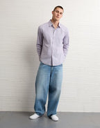 AE Standard Fit Poplin Button-Up Shirt - Purple