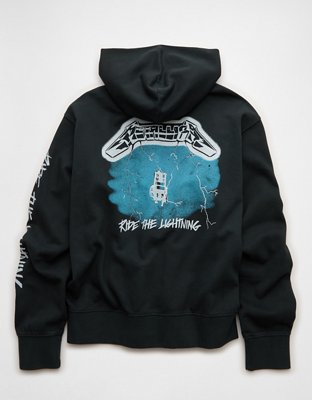 AE Standard Fit Metallica Graphic Hoodie - Washed Black
