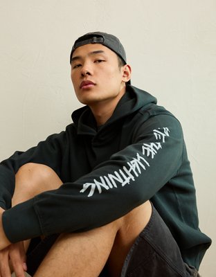 AE Standard Fit Metallica Graphic Hoodie - Washed Black